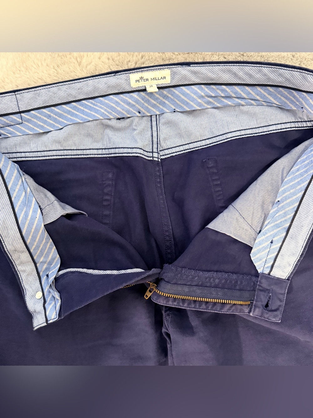 Peter Millar Men's luxury Blue Pants Size 38 Preowned - Picture 3 of 8